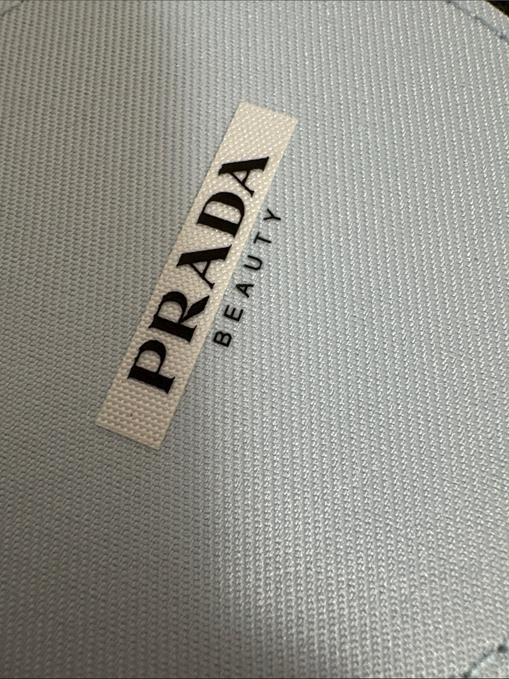 Prada Beauty Round Case with blue wristlet pouch and keychain - Picture 5 of 11
